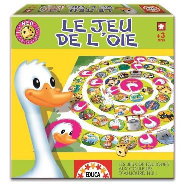 Jeu de l'oie EDUCA Neo Classique - Design frais et dynamique - Pour enfants a partir de 3 ans Jeu de l'oie EDUCA Neo Classique - Design frais et dynamique - Pour enfants a partir de 3 ans