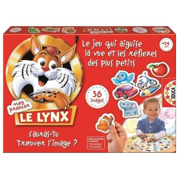 Jeu de compétition Le Lynx pour enfants de 24 mois - EDUCA - Mon Premier Lynx - 36 Images Jeu de compétition Le Lynx pour enfants de 24 mois - EDUCA - Mon Premier Lynx - 36 Images