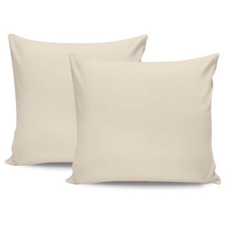 Parure de lit - 1 housse de couette 220 x 240 cm + 2 taies d'oreiller 60 x 60 cm - Satiné 100% coton - Creme Parure de lit - 1 housse de couette 220 x 240 cm + 2 taies d'oreiller 60 x 60 cm - Satiné 100% coton - Creme