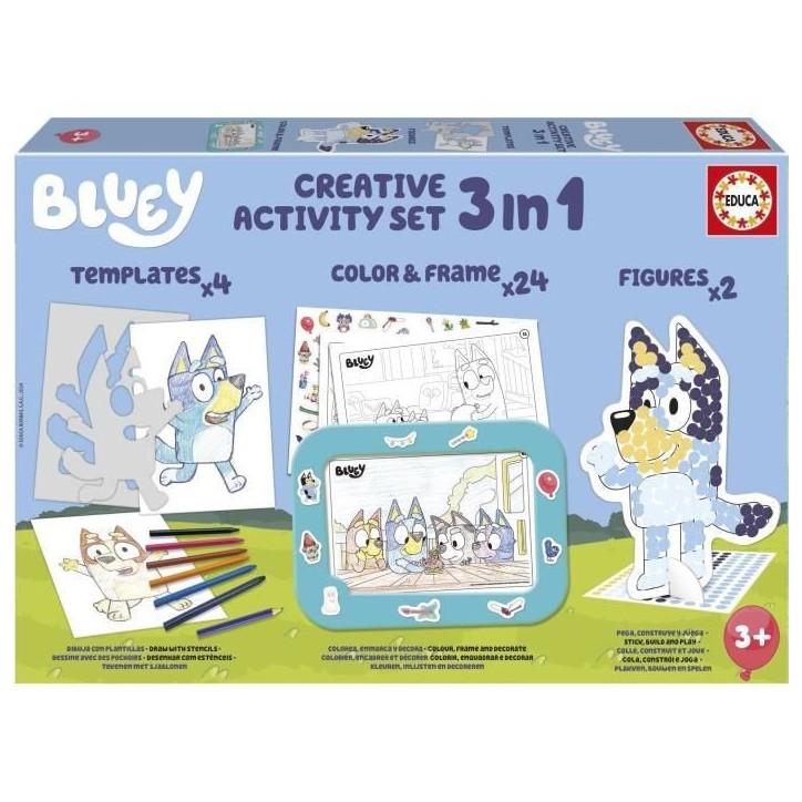 Set créatif - EDUCA - Décoration et modelage des personnages Bluey - 3 activités des 3 ans