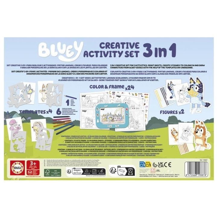 Set créatif - EDUCA - Décoration et modelage des personnages Bluey - 3 activités des 3 ans