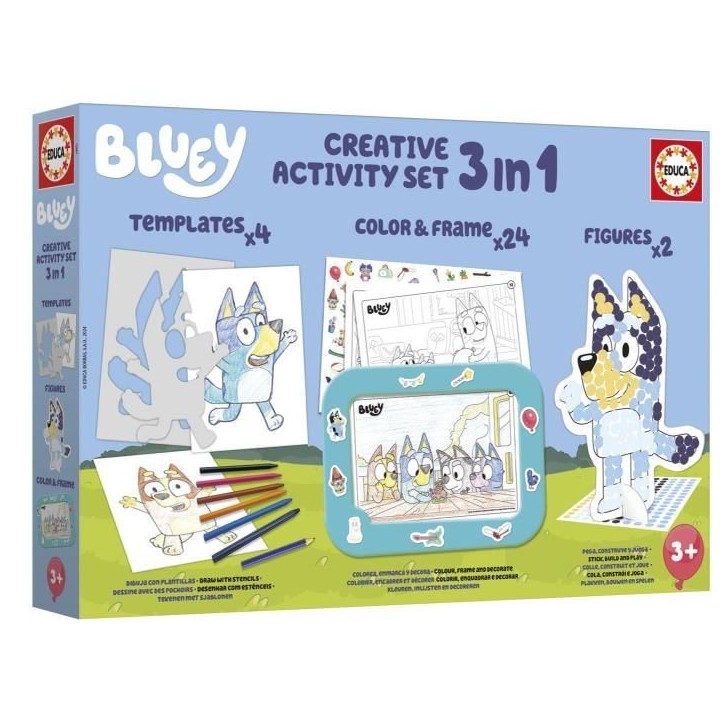 Set créatif - EDUCA - Décoration et modelage des personnages Bluey - 3 activités des 3 ans