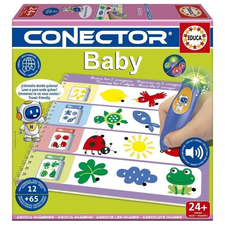 Conector Baby - Jeu éducatif - EDUCA - 65 questions, 12 themes, format livre - Des 2 ans Conector Baby - Jeu éducatif - EDUCA - 65 questions, 12 themes, format livre - Des 2 ans