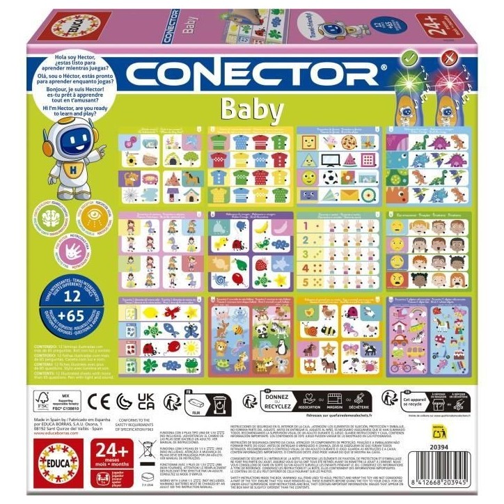 Conector Baby - Jeu éducatif - EDUCA - 65 questions, 12 themes, format livre - Des 2 ans Conector Baby - Jeu éducatif - EDUCA - 65 questions, 12 themes, format livre - Des 2 ans