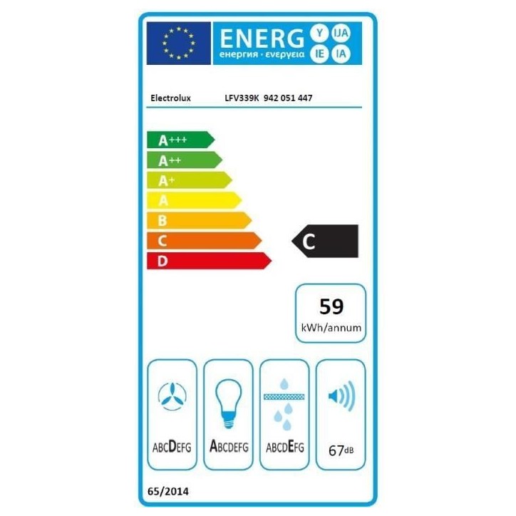 Hotte décorative verticale - ELECTROLUX - LFV339K - 89,8 x 39,6 x 54,3 cm - Noir Hotte décorative verticale - ELECTROLUX - LFV339K - 89,8 x 39,6 x 54,3 cm - Noir