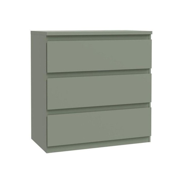 Commode - EDMORE - 3 tiroirs - Sauge - 77,2 x 42 x 79,8 cm