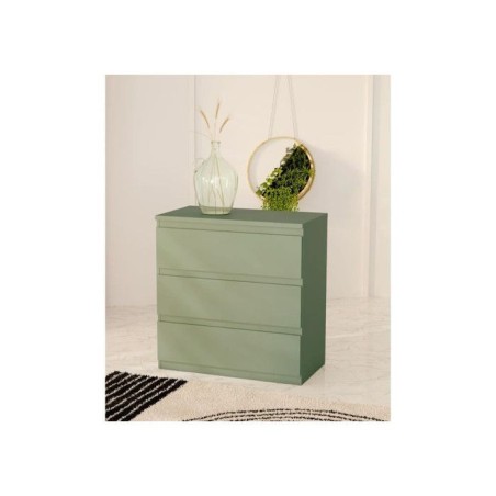 Commode - EDMORE - 3 tiroirs - Sauge - 77,2 x 42 x 79,8 cm