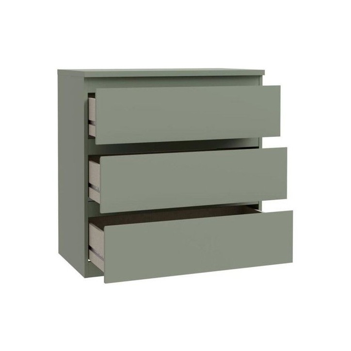 Commode - EDMORE - 3 tiroirs - Sauge - 77,2 x 42 x 79,8 cm
