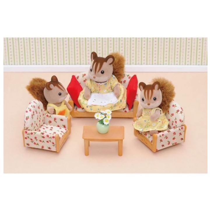 Ensemble Canapé, 2 Fauteuils et Table Basse Sylvanian Families - Le Village