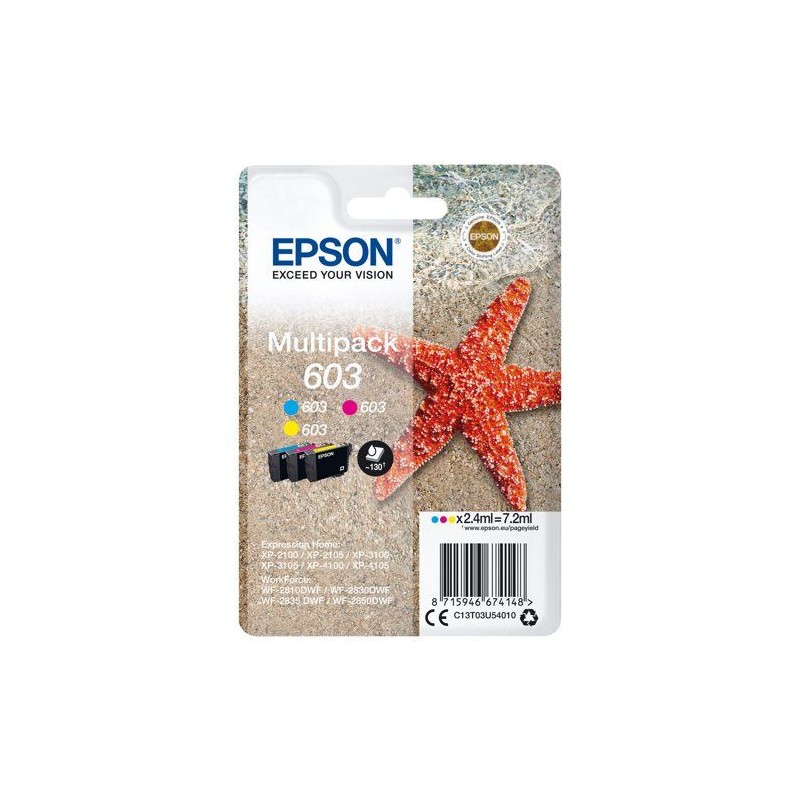 Cartouche d'encre - Epson - Multipack 603 - 3 couleurs - Impressions n