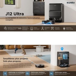 EUREKA J12 Ultra - Robot Aspirateur Laveur avec Station Automatique de