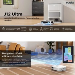 EUREKA J12 Ultra - Robot Aspirateur Laveur avec Station Automatique de