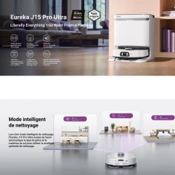 EUREKA J15 Pro Ultra - Robot Aspirateur Laveur - 16 200 Pa - Eau chaud