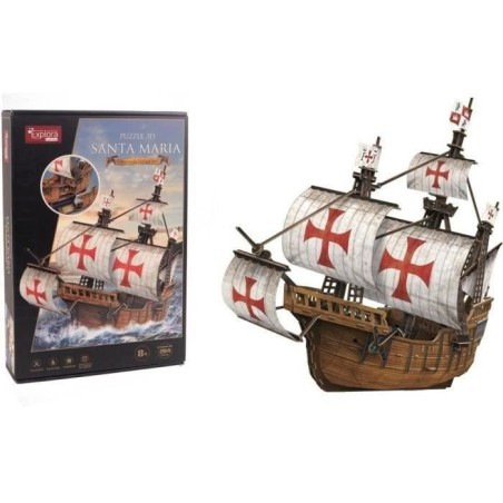 Puzzle 3D - Bateau Santa Maria - Jeu de construction - EXPLORA - 204 p