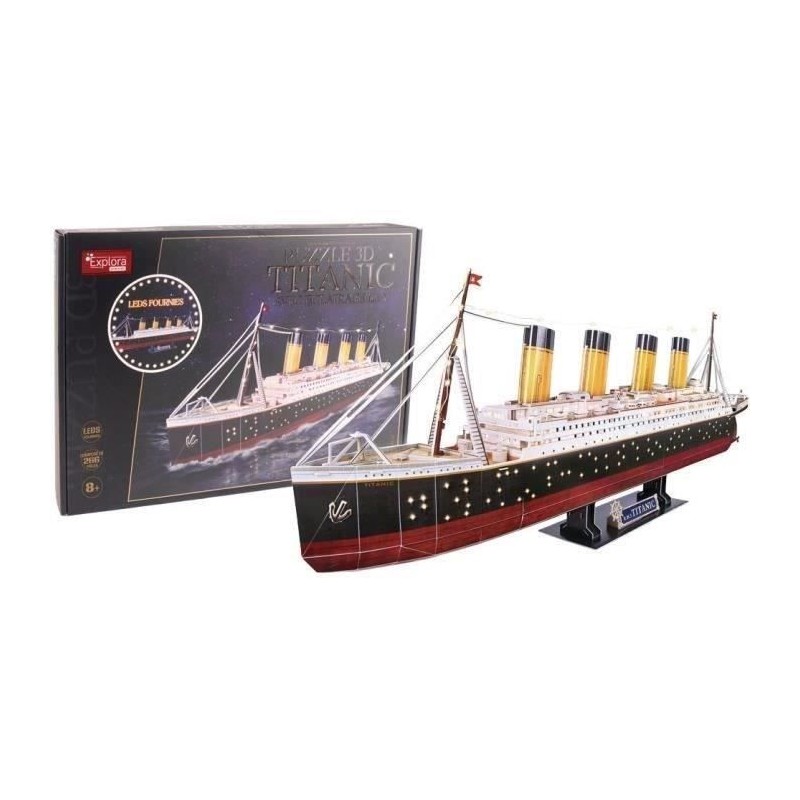 Puzzle 3D lumineux - Bateau Titanic - Jeu de construction - EXPLORA - Puzzle 3D lumineux - Bateau Titanic - Jeu de construction - EXPLORA -