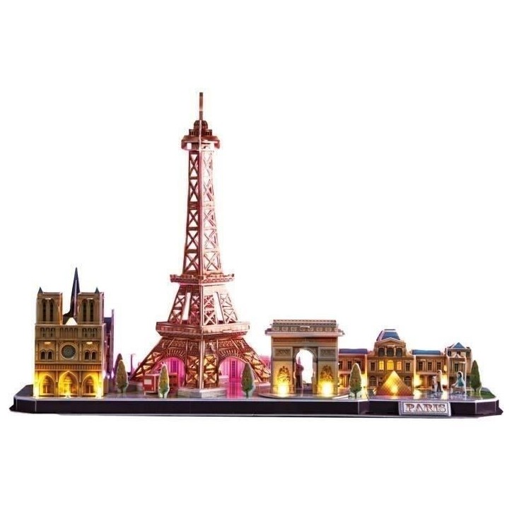 Puzzle 3D lumineux - Monuments De Paris - Jeu de construction - EXPLORA - 115 pieces - Des 8 ans