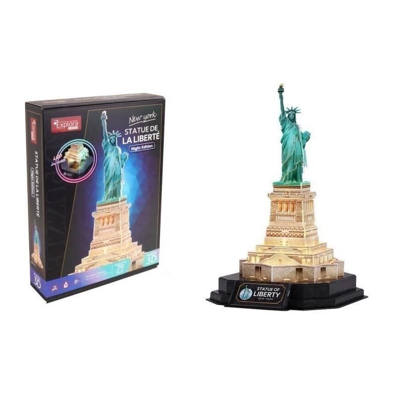 Puzzle 3D lumineux - Statue De La Liberté - Jeu de construction - EXP