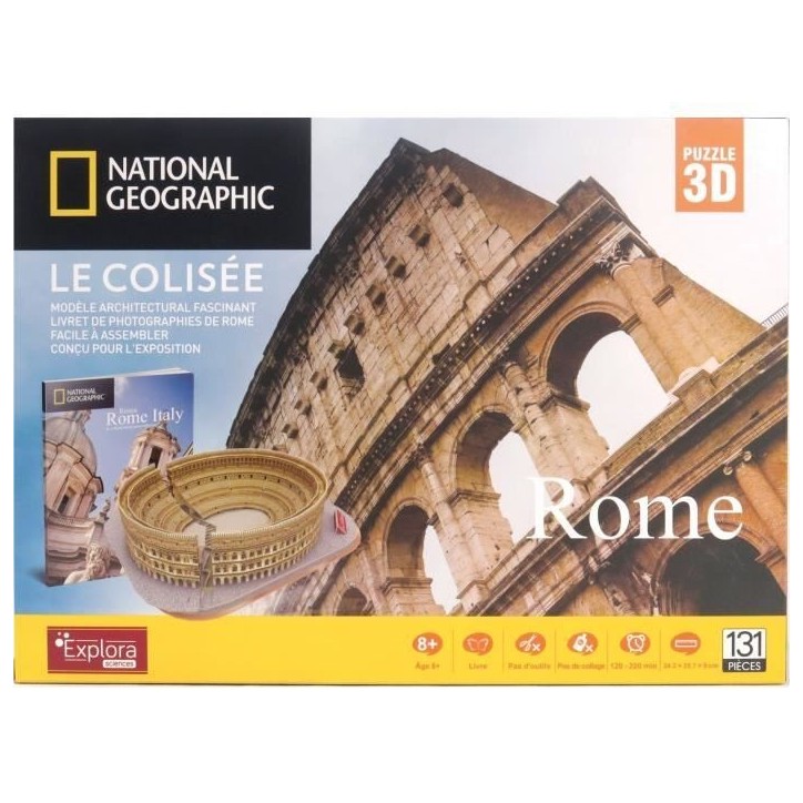 Puzzle 3D lumineux - Colisée - Jeu de construction - EXPLORA - 131 pieces - Des 8 ans
