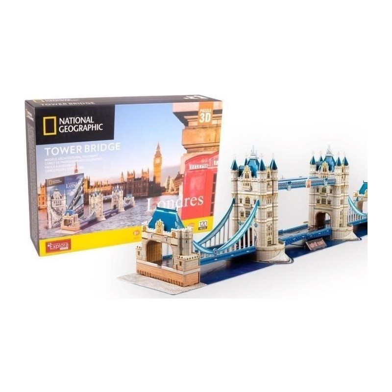 Puzzle 3D - Tower Bridge - Jeu de construction - EXPLORA - 120 pieces Puzzle 3D - Tower Bridge - Jeu de construction - EXPLORA - 120 pieces