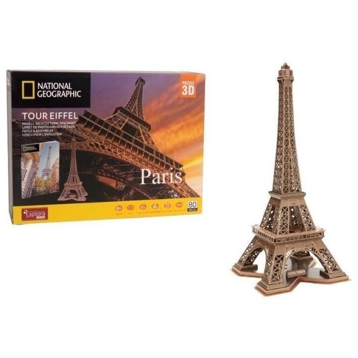 Puzzle 3D - Tour Eiffel - Jeu de construction - EXPLORA - 80 pieces - Des 8 ans Puzzle 3D - Tour Eiffel - Jeu de construction - EXPLORA - 80 pieces - Des 8 ans