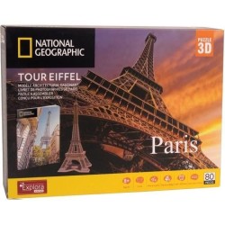 Puzzle 3D - Tour Eiffel - Jeu de construction - EXPLORA - 80 pieces -