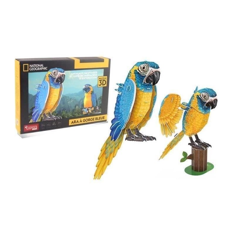 Puzzle 3D - Perroquet - Jeu de construction - EXPLORA - Oiseau - 94 pi Puzzle 3D - Perroquet - Jeu de construction - EXPLORA - Oiseau - 94 pi