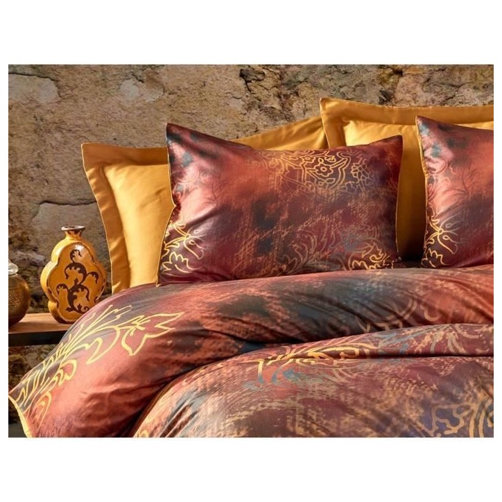 Parure de lit - 1 housse de couette 220 x 240 cm + 2 taies d'oreiller 60 x 60cm - 100 % polyester microsatin - Rouge Parure de lit - 1 housse de couette 220 x 240 cm + 2 taies d'oreiller 60 x 60cm - 100 % polyester microsatin - Rouge