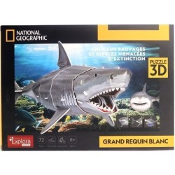 Puzzle 3D - Grand Requin Blanc - Jeu de construction - EXPLORA - 72 pi