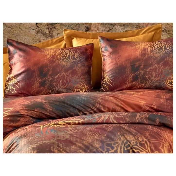 Parure de lit - 1 housse de couette 220 x 240 cm + 2 taies d'oreiller 60 x 60cm - 100 % polyester microsatin - Rouge Parure de lit - 1 housse de couette 220 x 240 cm + 2 taies d'oreiller 60 x 60cm - 100 % polyester microsatin - Rouge
