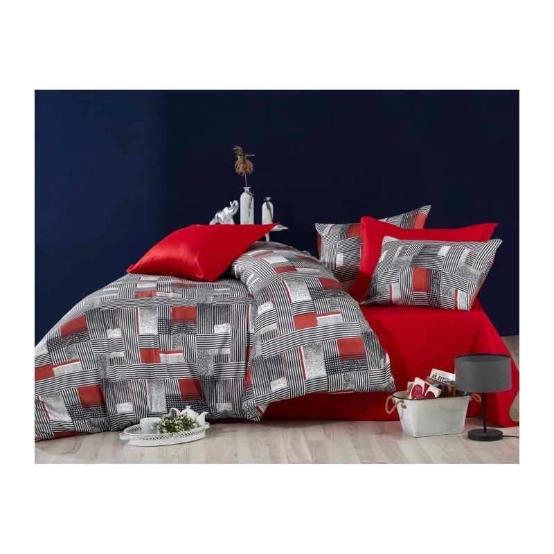 Parure de lit - 1 housse de couette 220 x 240 cm + 2 taies d'oreiller Parure de lit - 1 housse de couette 220 x 240 cm + 2 taies d'oreiller