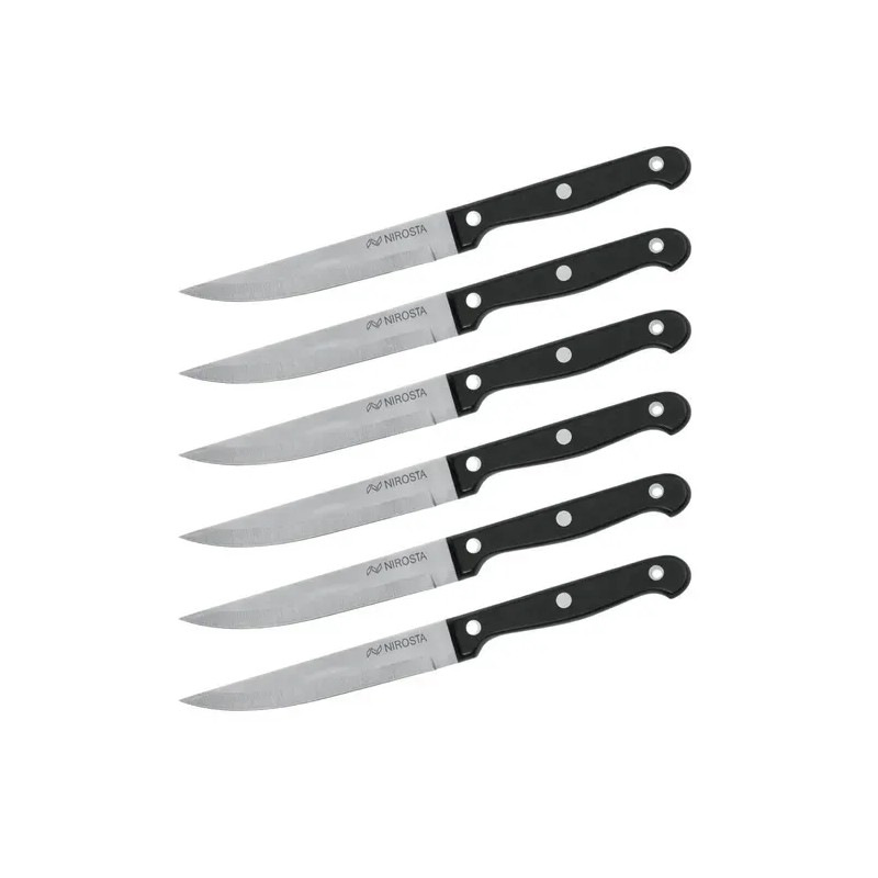 Lot de 6 couteaux a steak - NIROSTA - 21 cm