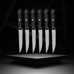Lot de 6 couteaux a steak - NIROSTA - 21 cm