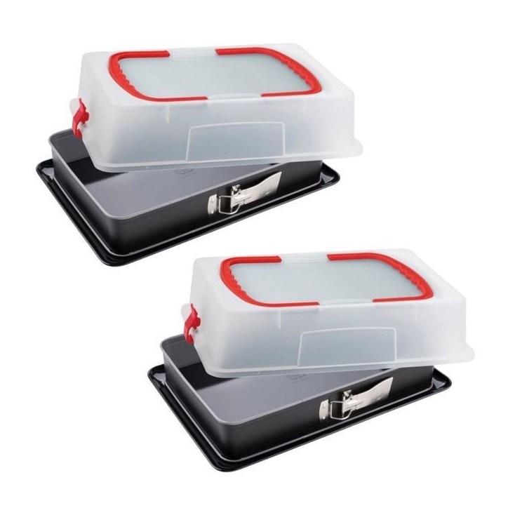 Lot de 2 moules a charniere avec couvercle - DR oeTKER - Back-Idee Kreativ - 42 x 29 cm Lot de 2 moules a charniere avec couvercle - DR oeTKER - Back-Idee Kreativ - 42 x 29 cm