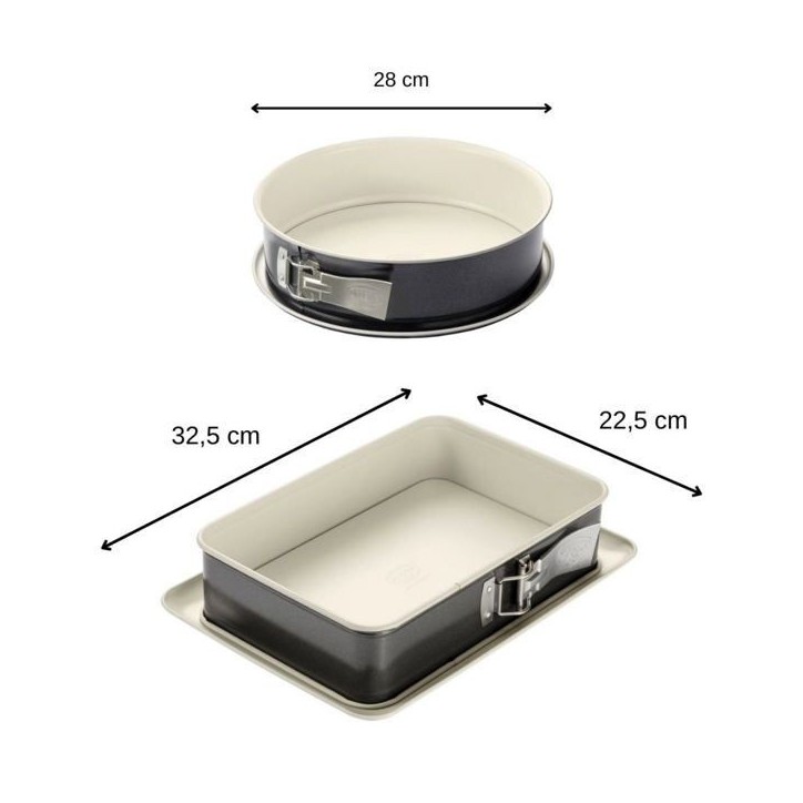 Moule a manqué et moule rectangulaire - DR oeTKER - Back Trend - 28 cm et 28 x 18 cm Moule a manqué et moule rectangulaire - DR oeTKER - Back Trend - 28 cm et 28 x 18 cm