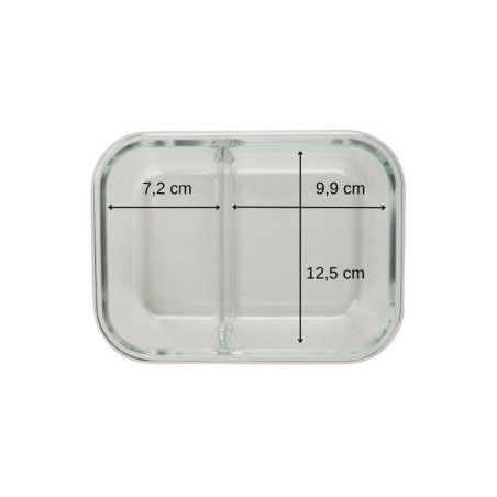 Lot de 2 boîtes a repas en verre - FACKELMANN - Move - Deux compartiments - 1000 ml