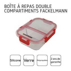 Lot de 2 boîtes a repas en verre - FACKELMANN - Move - Deux compartim
