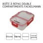 Lot de 2 boîtes a repas en verre - FACKELMANN - Move - Deux compartiments - 1000 ml