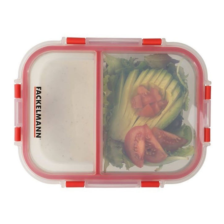 Lot de 2 boîtes a repas en verre - FACKELMANN - Move - Deux compartiments - 1000 ml Lot de 2 boîtes a repas en verre - FACKELMANN - Move - Deux compartiments - 1000 ml