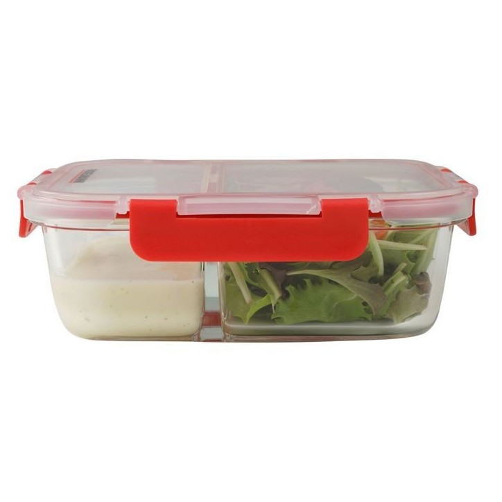 Lot de 2 boîtes a repas en verre - FACKELMANN - Move - Deux compartiments - 1000 ml Lot de 2 boîtes a repas en verre - FACKELMANN - Move - Deux compartiments - 1000 ml