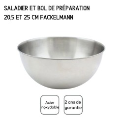 Set de 2 Saladiers et couverts a salade - FACKELMANN - 20,5 et 25 cm