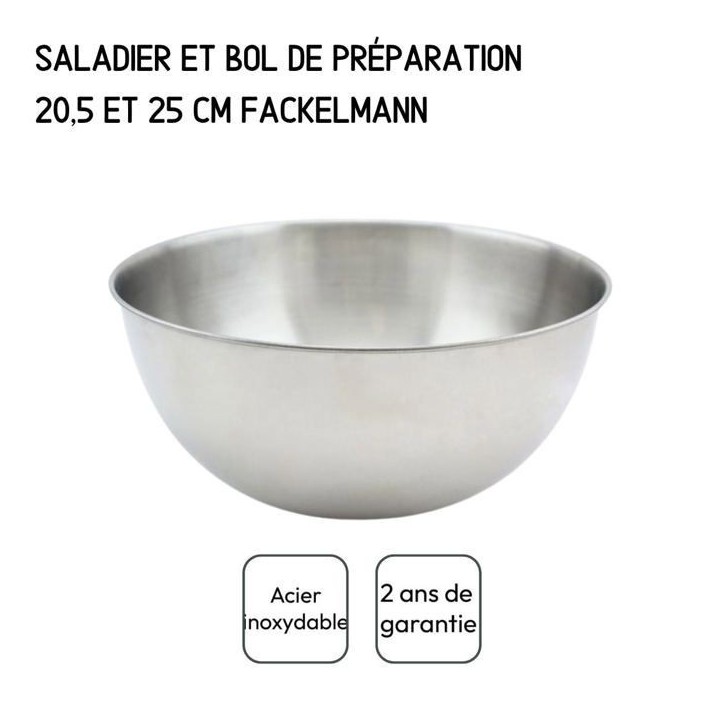 Set de 2 Saladiers et couverts a salade - FACKELMANN - 20,5 et 25 cm Set de 2 Saladiers et couverts a salade - FACKELMANN - 20,5 et 25 cm