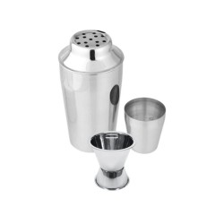 Set Shaker a cocktails en inox 400 ml et doseur a alcool 2 et 4 cl - F
