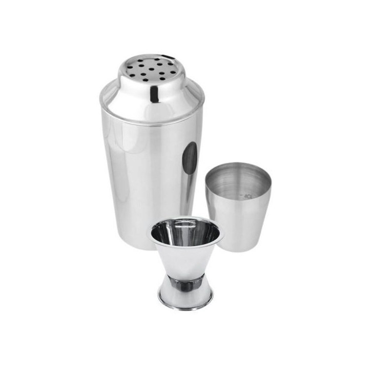 Set Shaker a cocktails en inox 400 ml et doseur a alcool 2 et 4 cl - FACKELMANN - Bar Concept