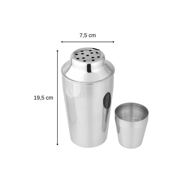 Set Shaker a cocktails en inox 400 ml et doseur a alcool 2 et 4 cl - FACKELMANN - Bar Concept