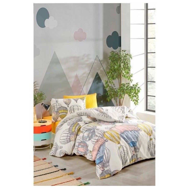 Parure de lit - 1 housse de couette 220 x 240 cm + 2 taies d'oreiller 60 x 60 cm - 100% coton renforcé - Moutarde Parure de lit - 1 housse de couette 220 x 240 cm + 2 taies d'oreiller 60 x 60 cm - 100% coton renforcé - Moutarde
