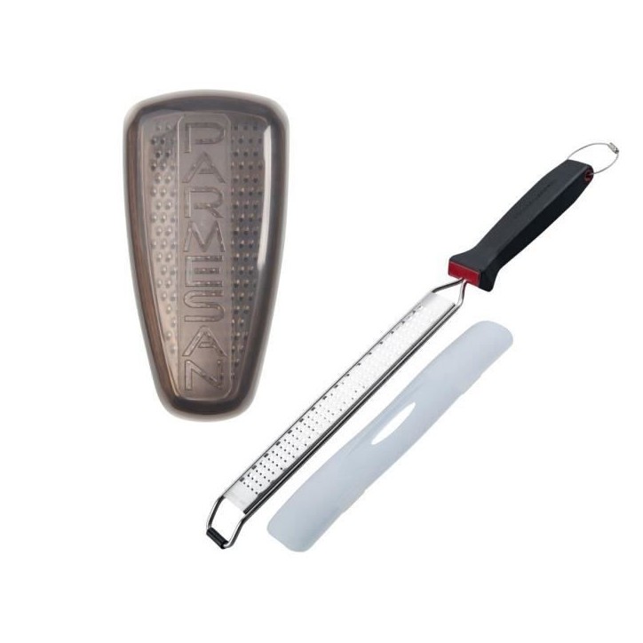 Duo Râpe a zeste et Râpe a parmesan - FACKELMANN - Acier inoxydable - 42 et 19 cm