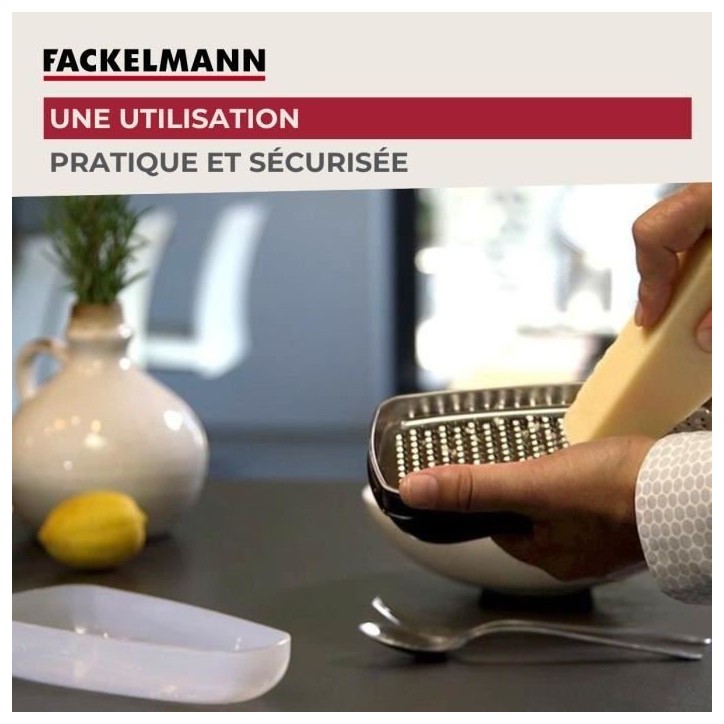 Duo Râpe a zeste et Râpe a parmesan - FACKELMANN - Acier inoxydable - 42 et 19 cm