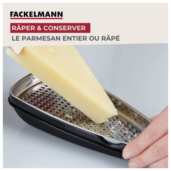 Duo Râpe a zeste et Râpe a parmesan - FACKELMANN - Acier inoxydable - 42 et 19 cm