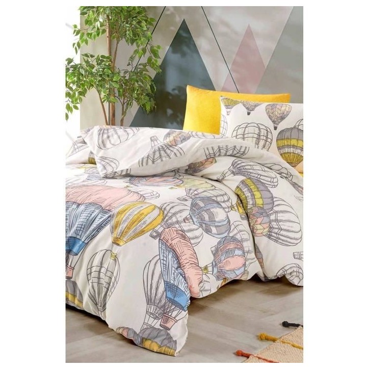 Parure de lit - 1 housse de couette 220 x 240 cm + 2 taies d'oreiller 60 x 60 cm - 100% coton renforcé - Moutarde Parure de lit - 1 housse de couette 220 x 240 cm + 2 taies d'oreiller 60 x 60 cm - 100% coton renforcé - Moutarde