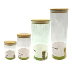 Set de 4 boîtes de conservation en verre - FACKELMANN - Nature - Couv